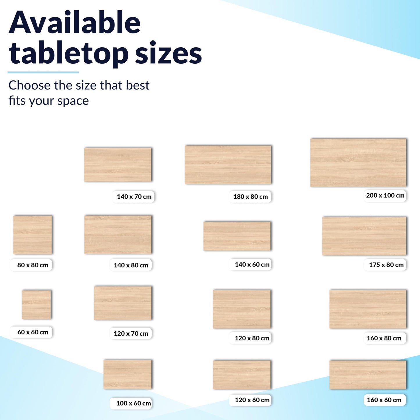 POKAR Table Top 140x60 cm | Desk Top 25 mm Thick | Perfect for Height Adjustable Standing Desk or Dining Table DIY | Durable Laminated Table Top