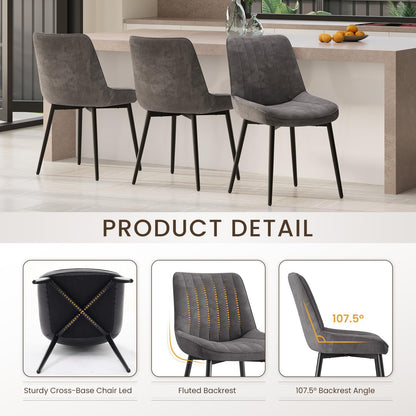 COLAMY Velvet Dining Chairs Set of 6, Velvet Chairs for Dining Room with Metal Legs and Thick Seat Cushion