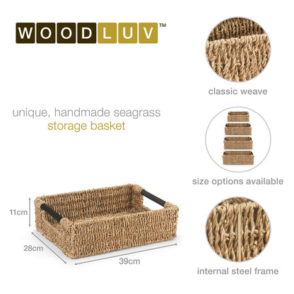 Woodluv Storage Baskets, Storage Baskets for Shelves, Nesting Storage Box Organiser | Shelf Hamper Organiser for Bathroom, Bedroom