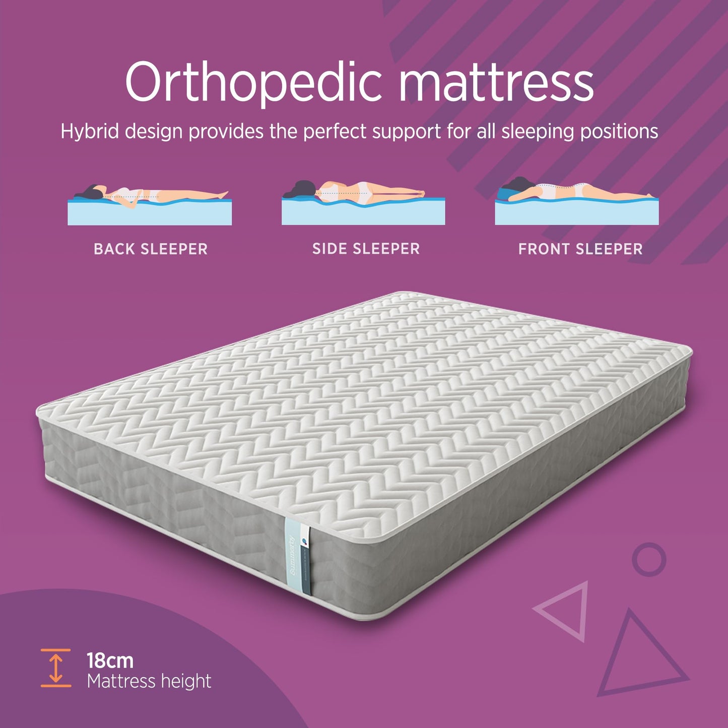 Summerby Sleep Three Zone King Mattress Memory Foam & Coil Spring Hybrid Mattress, (150cm x 200cm), Comfy & Affordable, Orthopaedic for King Bed