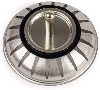 Andrew James Stainless Steel Sink Strainer Plug for Food Waste | 78mm Diameter Drain Basket Filter