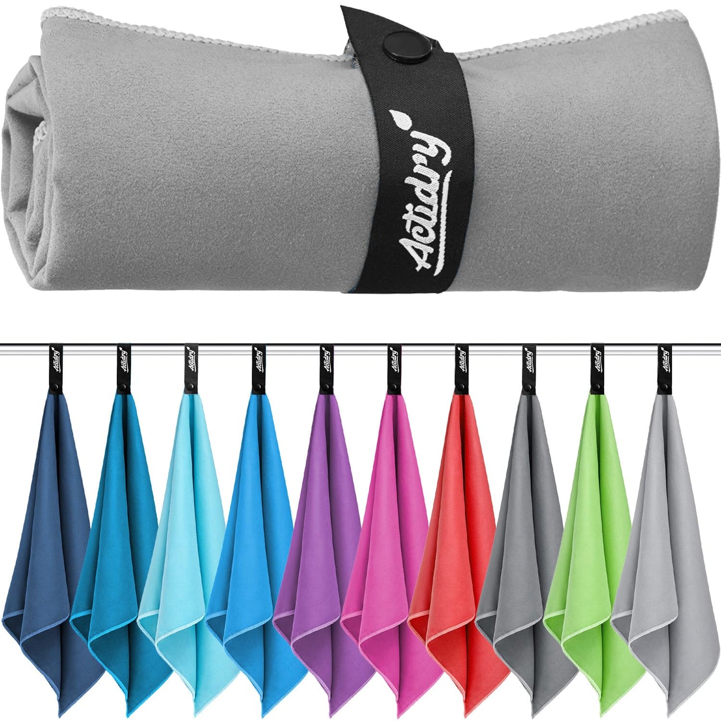 Actidry Microfiber towel - XL/L/M - 10 colors - light, quick-drying, highly absorbent - beach, bath, sauna, swimming towels, extra large