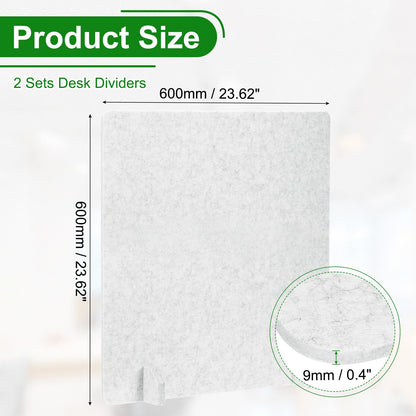 PATIKIL Desk Dividers 60x60cm, 2 Pack Desk Privacy Panel Freestanding Noise Reducing Partition Acoustic Panel with 4Pcs Support Feet for Testing