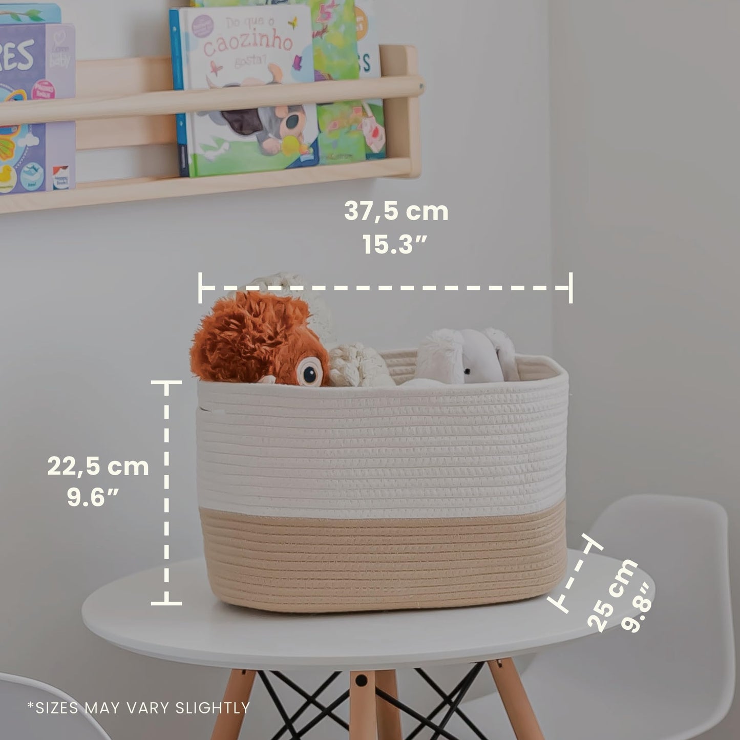 OrganiHaus Set of 3 Woven Basket for Shelves, Cotton Rope Baskets for Toy Storage, Bathroom Storage Basket, Blanket Basket for Living Room