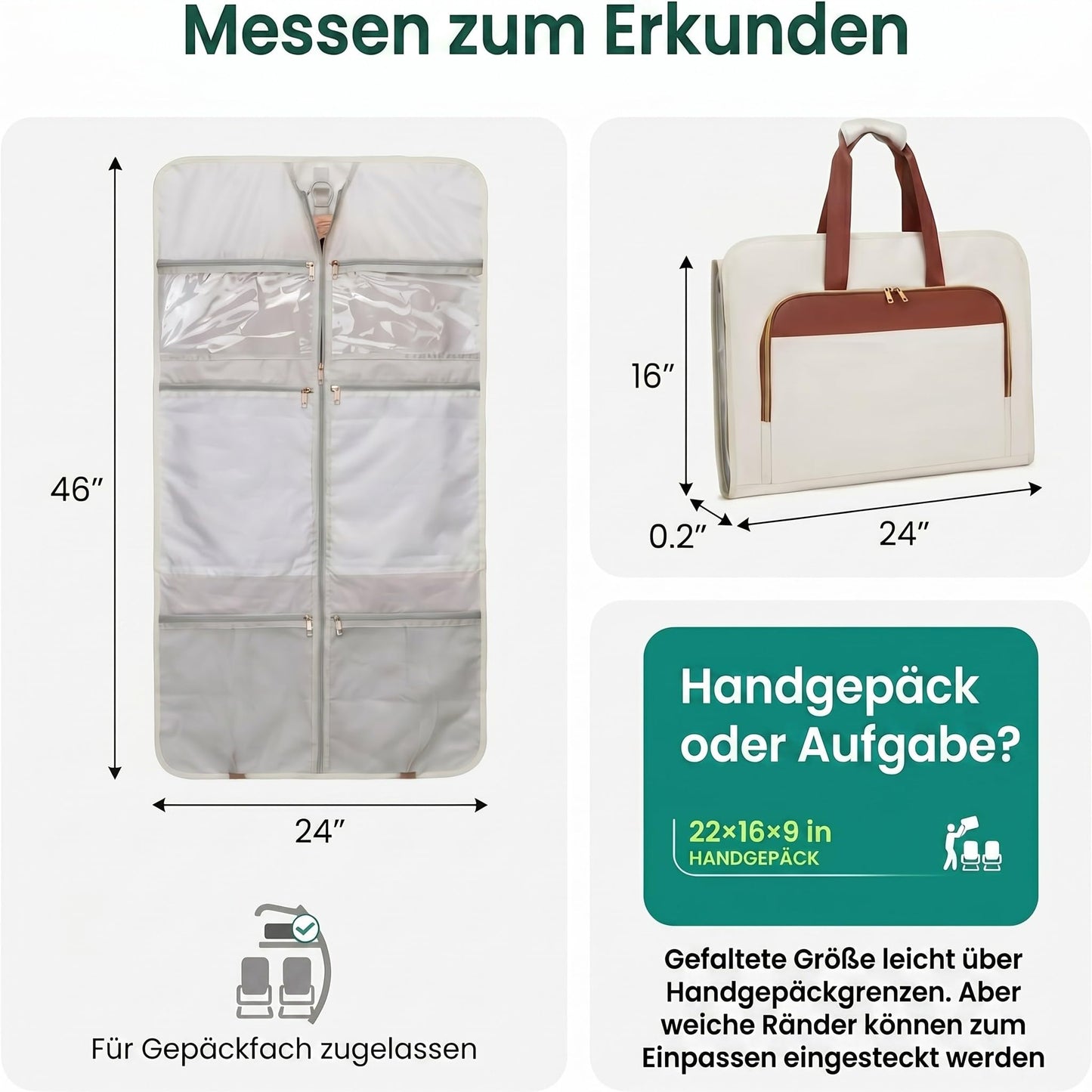 Convertible Travel Garment Bag for Women,Foldable Carry on Suit Carrier for Hanging Clothes Waterproof Travel Suit Bag for Men Large Garment Duffel