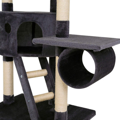 lionto dibea Cat Tree Activity Centre High Ceiling Scratching Post, 240 to 260 cm, Grey
