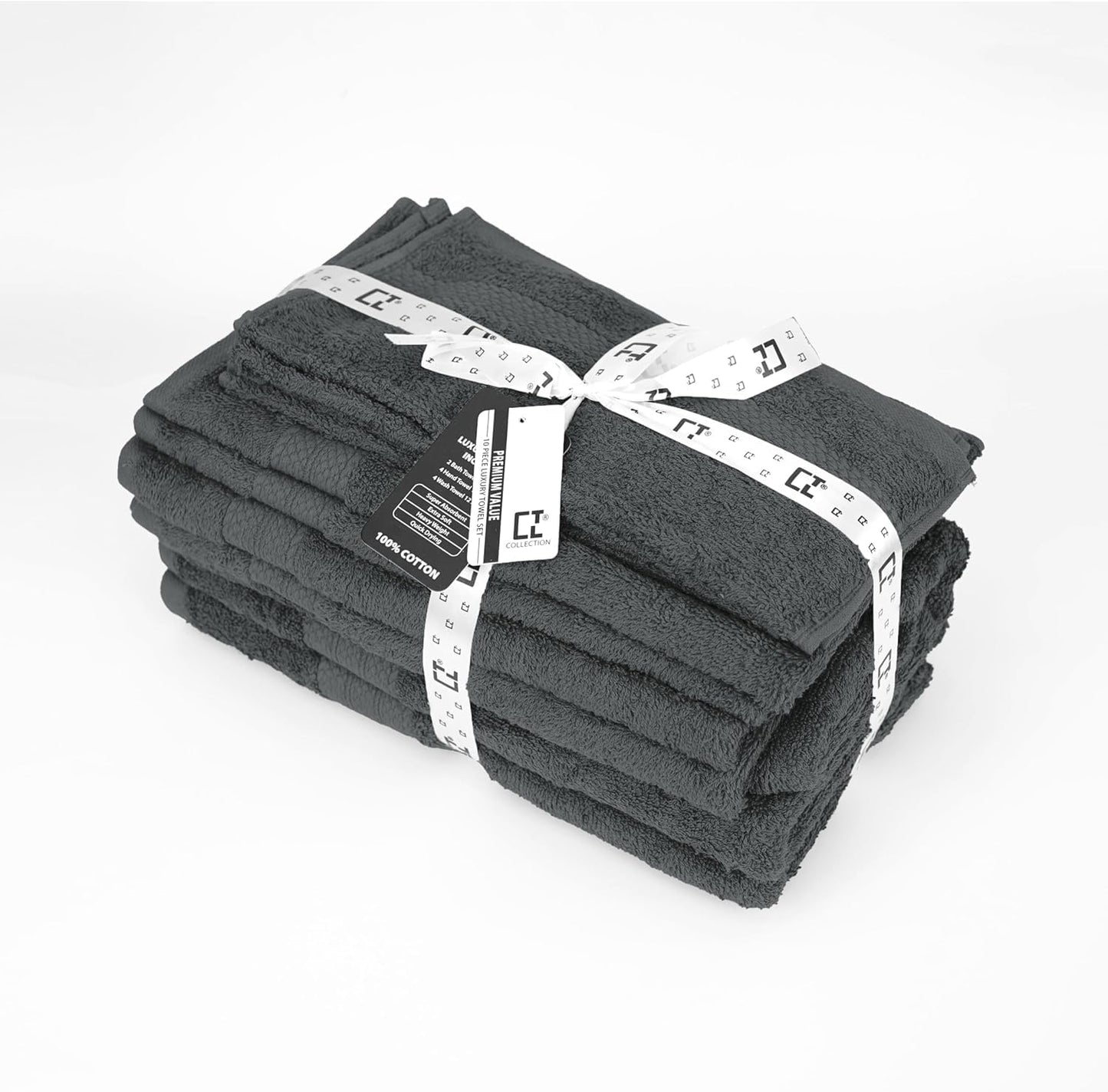 DreamNights 8 Piece Towel Set - 2 Bath Towels, 2 Hand Towels and 4 Washcloths Cotton Hotel Quality Super Soft and Highly Absorbent - Gym Towel