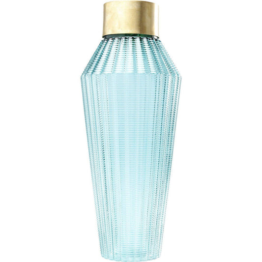 Kare Design Vase Barfly Light, Blue, Gold, glass colored, modern vase for flowers, handblown room decor, home decor for living room, bedroom,