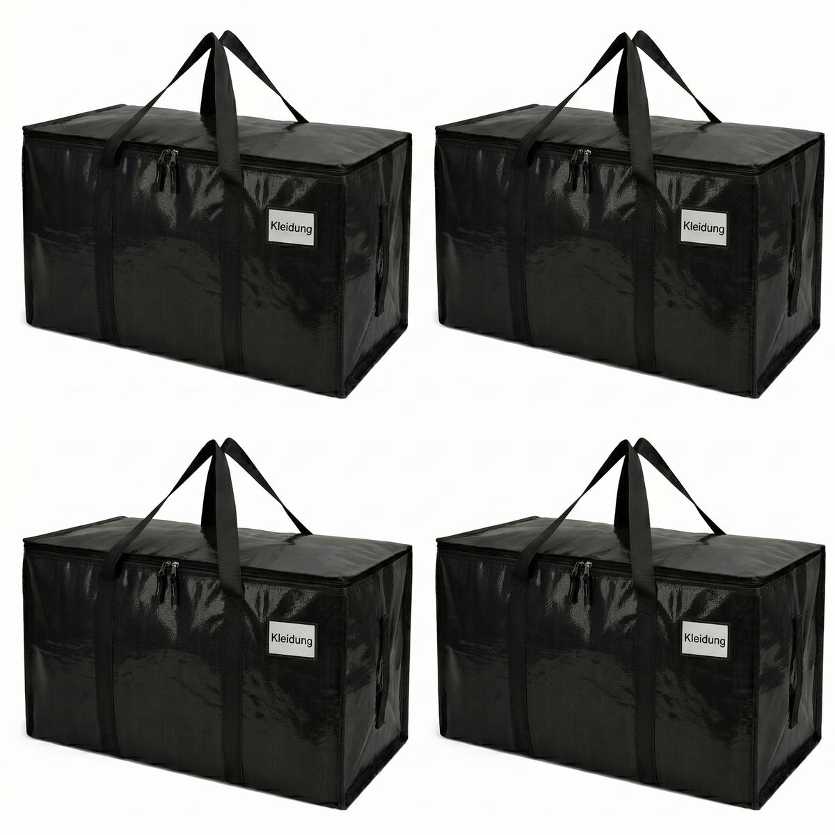 Mesiria Large Storage Bags, Heavy Duty Waterproof Clothes Storage Bag Box Moving Bag Moving Totes Moving Boxes 4, Black