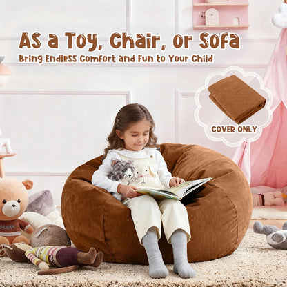 Nobildonna 3 ft Bean Bag Chair Cover No Filler for Adults and Kids 300L Extra Large Stuffed Animal Storage Bean Bag Washable Soft Premium Corduroy