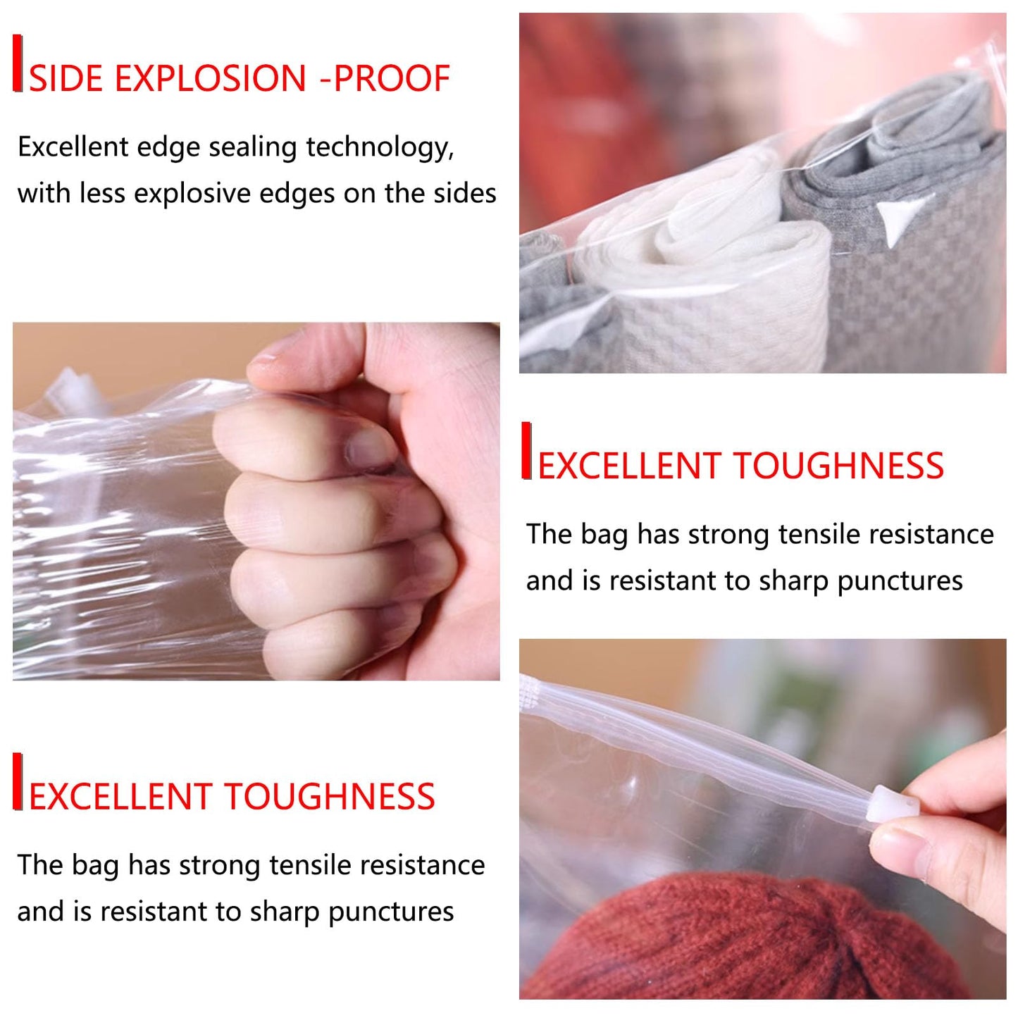 ATB-Foger 30Pcs Plastic Zip-Lock Seal Clothes Bags Plastic Travel Storage Bags for Clothes,Shoes,Cosmetics,Suitcase Organiser Bags 25x35cm