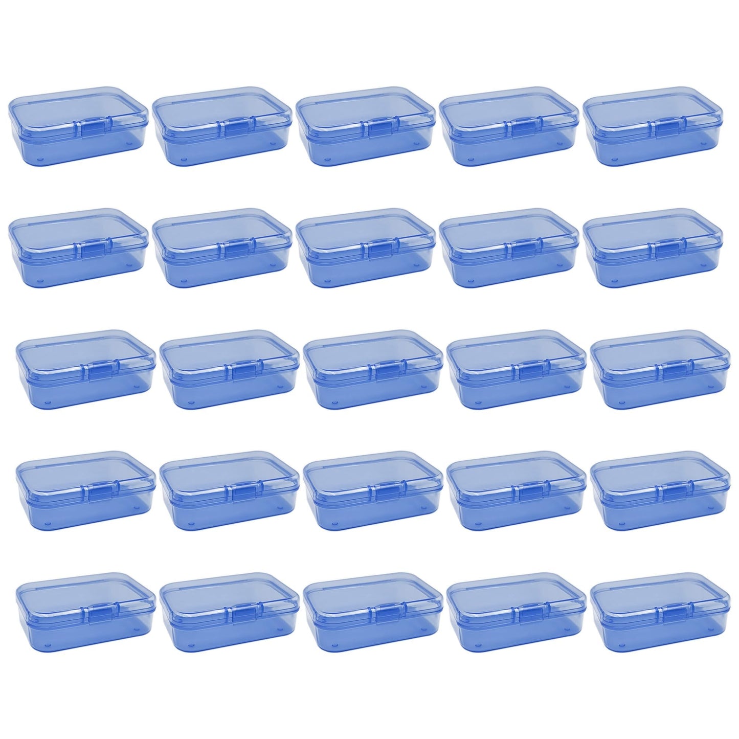 Forever bene 30 Blue Mini Parts Boxes with Lids, 30 Pieces, Blue, each piece measures 6,5 × 4,5 × 2 cm