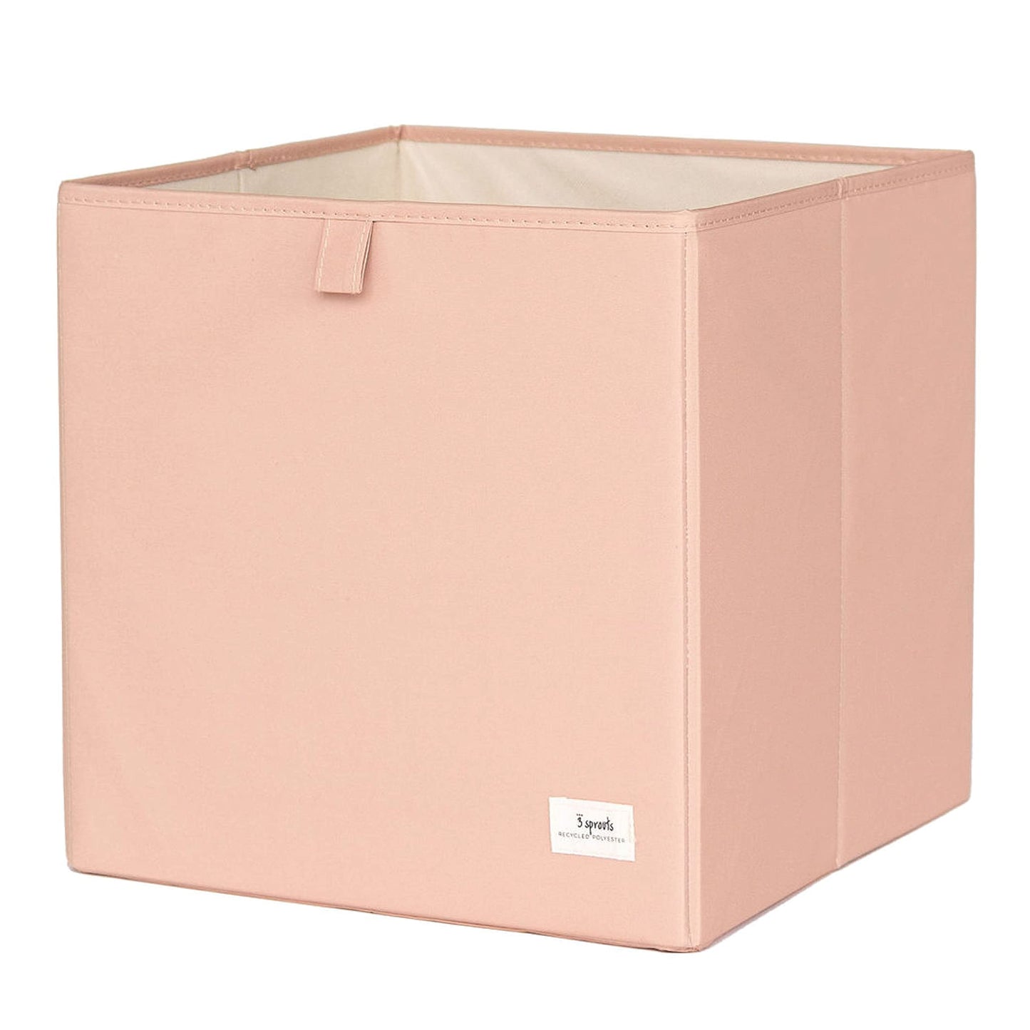 3 Sprouts Storage Cube Box, Foldable Fabric Cubby Organizer, Clay