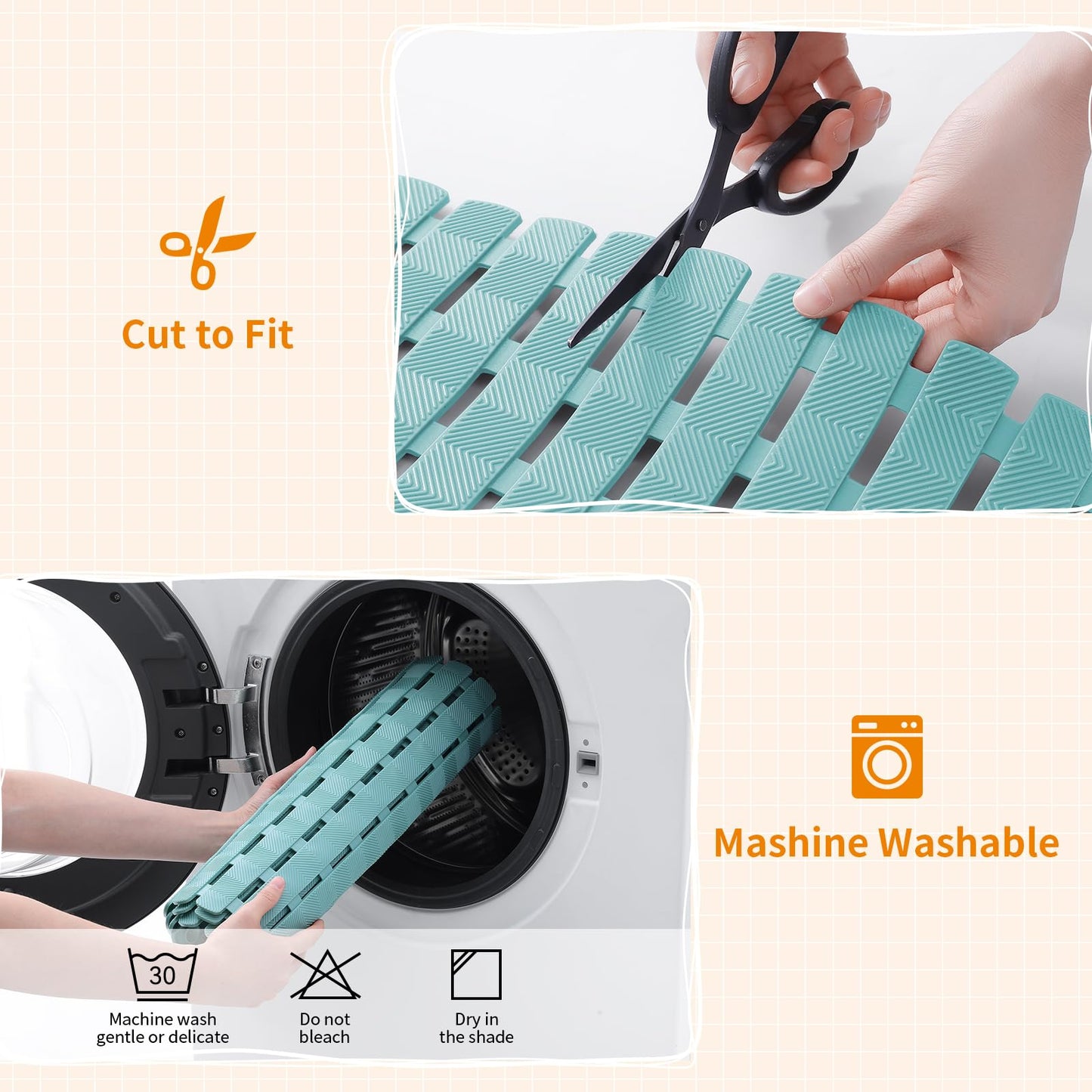 Smiry Shower Bath Mat Non Slip, Quick Drying for Inside Shower, 40 x 70 cm