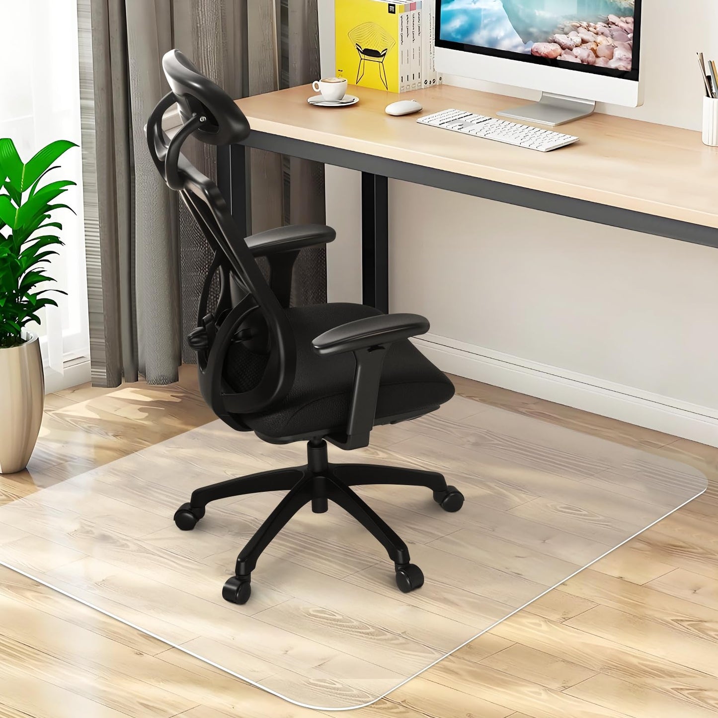Chair Mat for Hard Wood Floors - Heavy Duty Floor Protector - Easy Clean (47''47'')