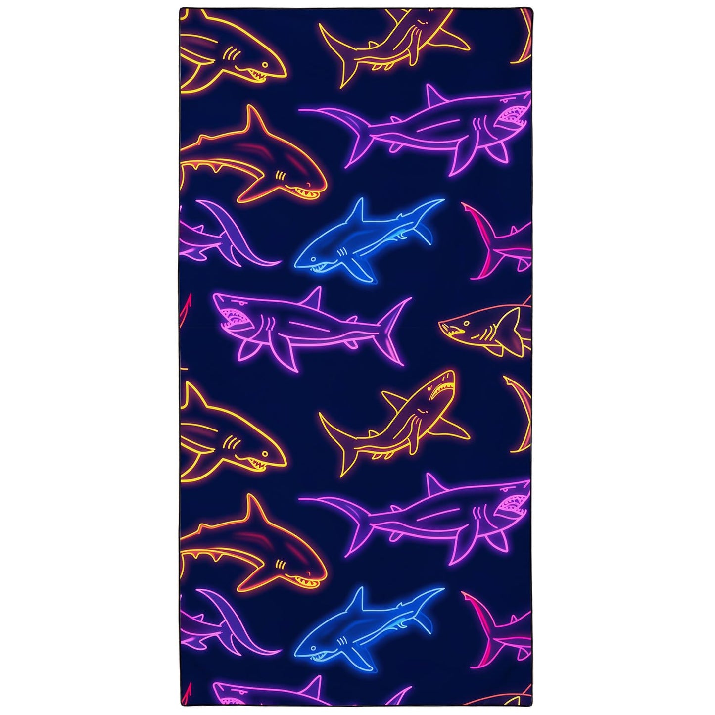 YISUMEI Sharks Illustration Beach Towels for Adults Extra Large 180 x 90 cm, Microfibre Quick Dry Towel for Travel Swimming Camping Sports
