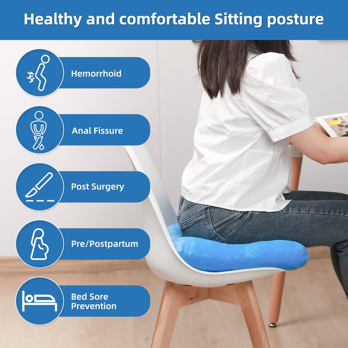 wefaner Donut Pillow Tailbone Pain Relief Cushion Bed Sores