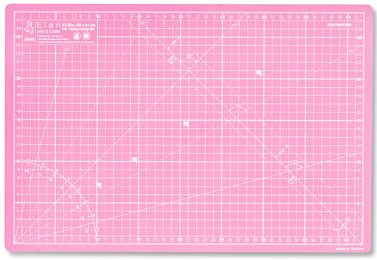 Elan A3 Cutting Mat Pink and Purple, 5-Ply Hobby Board for Crafts 44X30 CM, Self Healing Cutting Mat A3, Recycled PVC Craft Board for Sewing