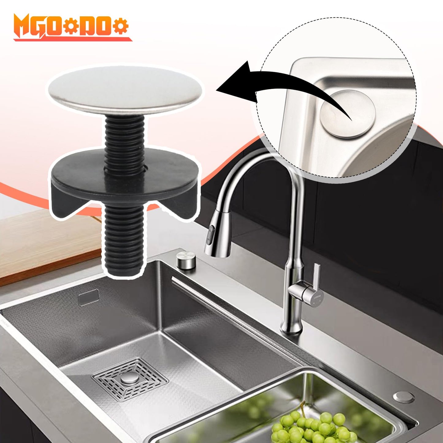 Mgoodoo 2Pcs Sink Hole Cover,Stainless Steel for Basin Bathtub 15-40mm Hole