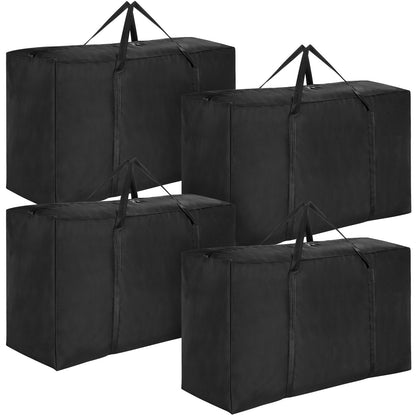Alowor 4 Pack 210L Extra Large Strong Storage Bags, Big 600D Oxford Material Storage Box Bag Moving House with Zips for Clothes, Duvets, Laundry