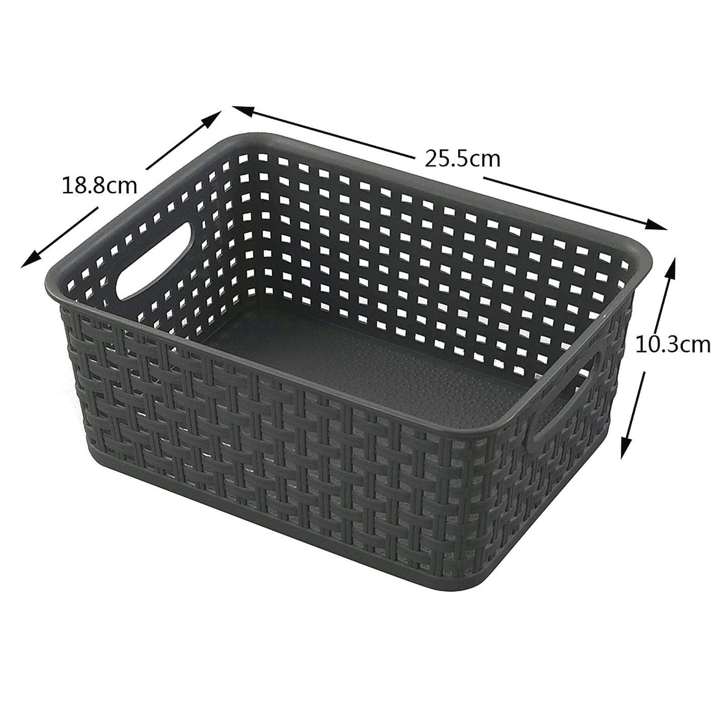 Leendines 6 Pack Plastic Weave Storage Basket, Small Kitchen Cupboard Baskets Set