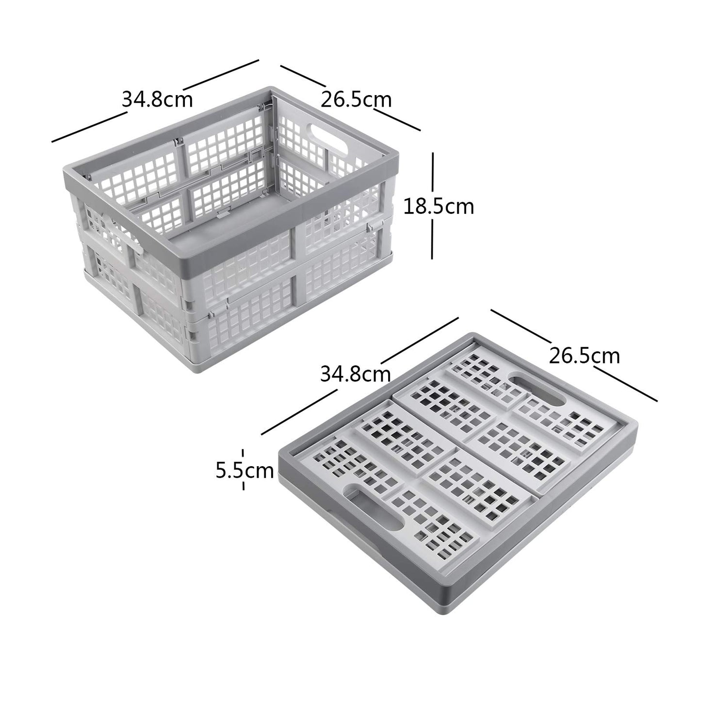 Gitany 3-pack 15 Liter Collapsible Storage Crates, Small Foldable Crate Baskets