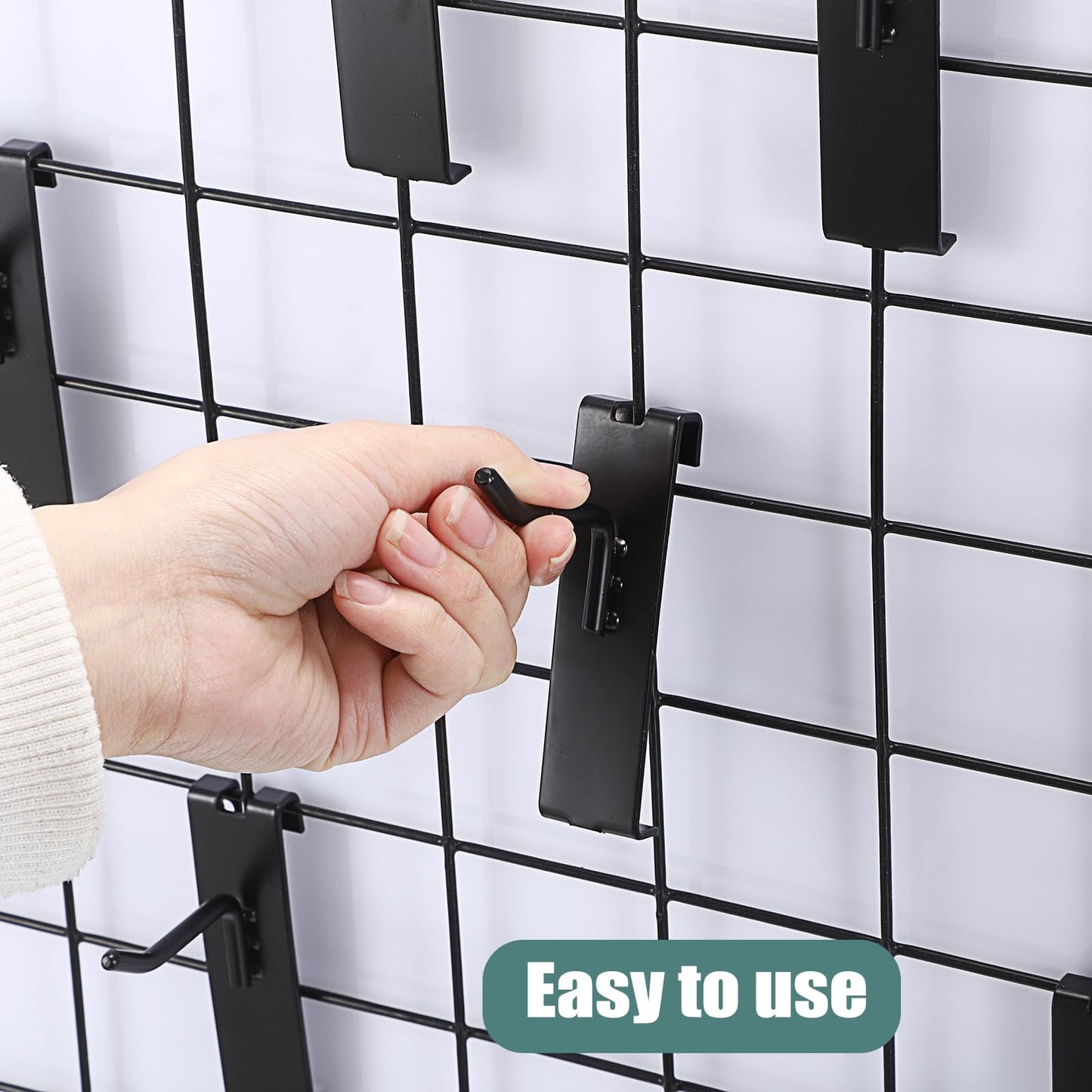 IGNPION 35Pcs Grid Panel Hooks, 5cm Retail Wall Grid Display Hooks for Display Stand Rack, Wire Grid Accessories Hangers for Shop, Garages, Workshops