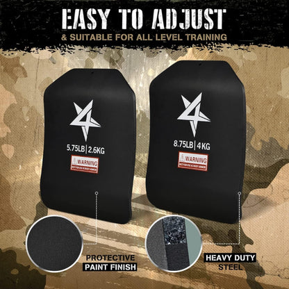 Yes4All URFN Ideal Curved Tactical Weight Vest Plates 5.75lb/ Weights Carrier Plate For Body Workout, Intensive Training, Rucking And Cardio, 2.6 kg