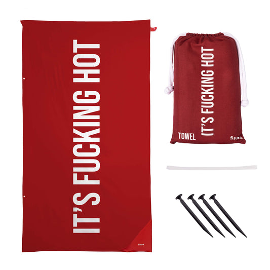 Fisura ? Oversized Beach Towel Its f*cking hot Lightweight red microfiber towel for the pool, beach, camping, or picnic. Sand-proof. Quick-dry. 180 x
