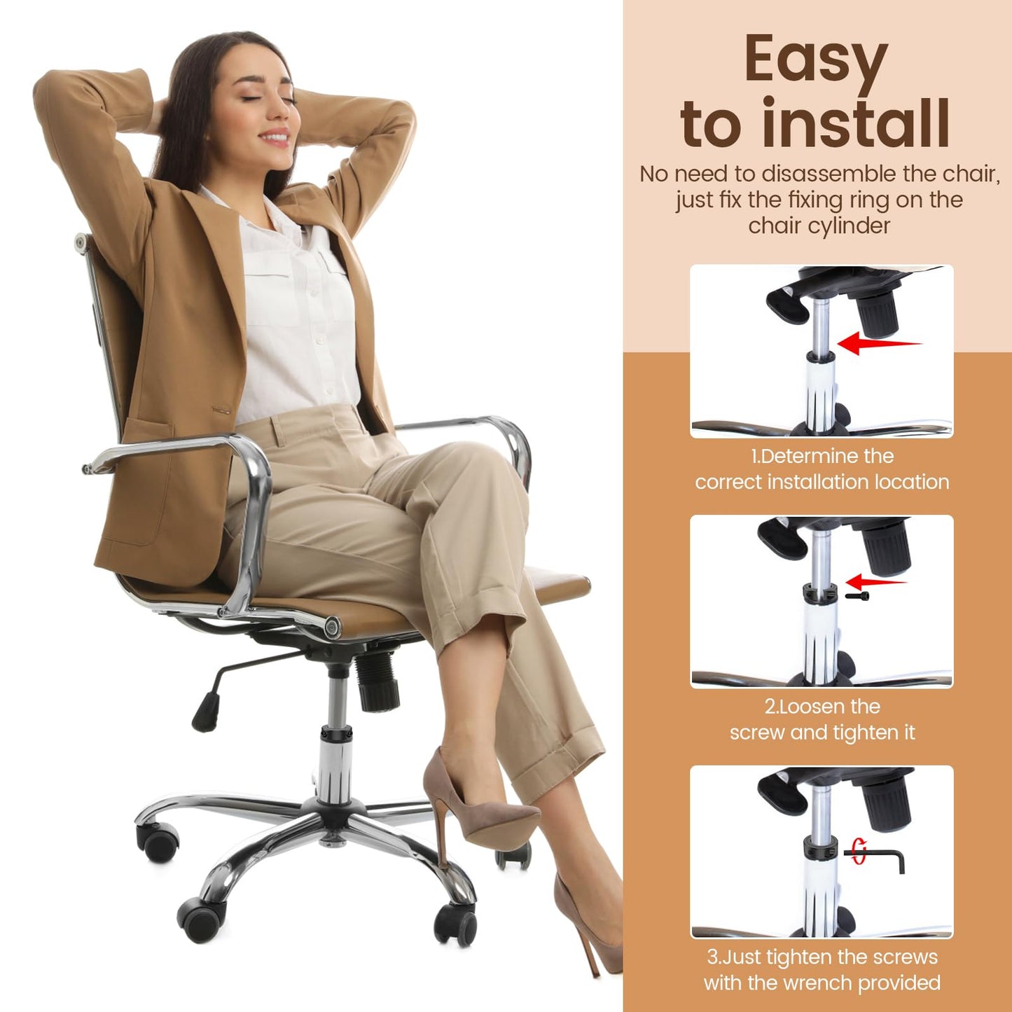 4 Pcs Office Chair Saver Kit Sinking Office Chair Saver for Stop Sinking Gas Lift Cylinder Stopper for Repair