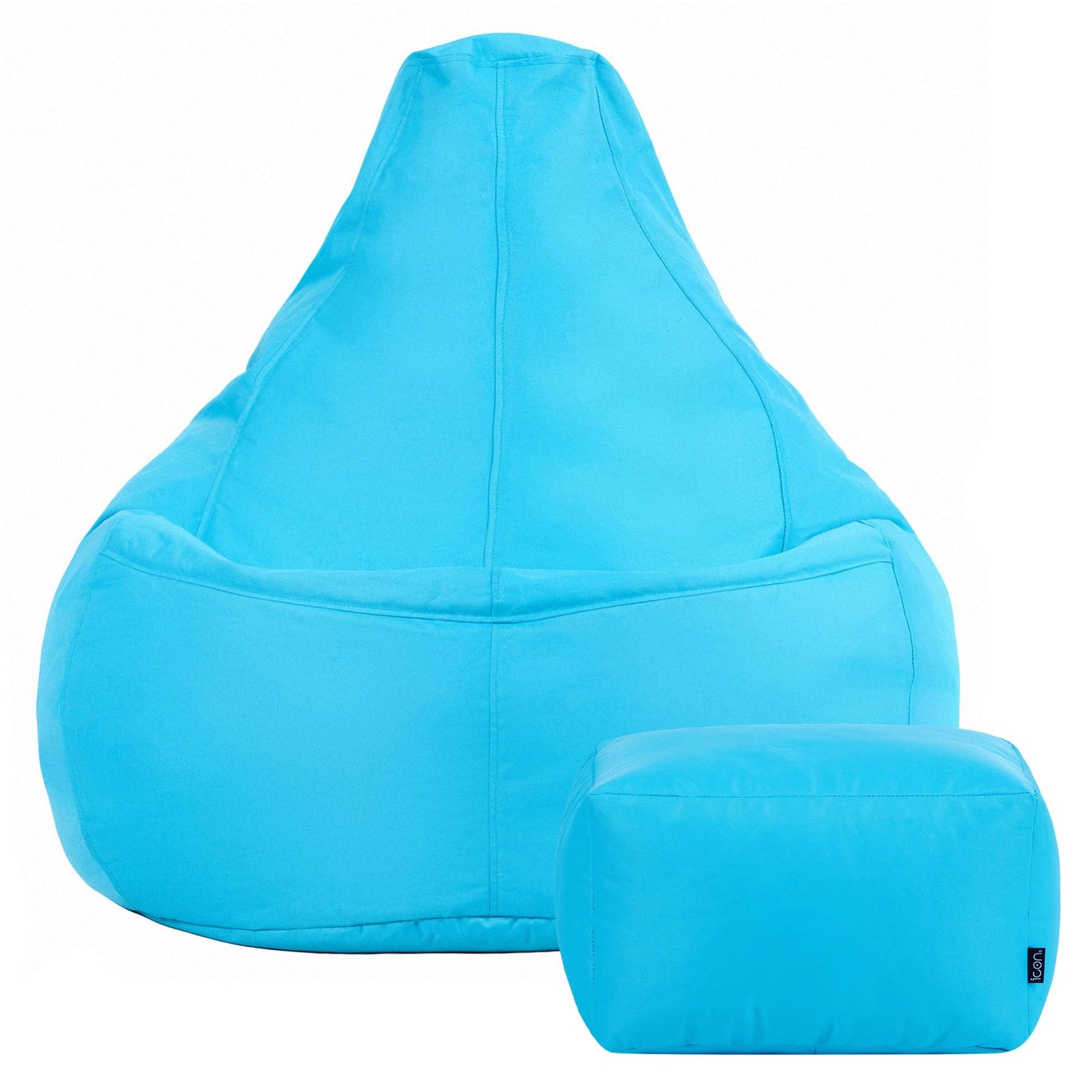 Bean Bag Bazaar Outdoor Bean Bag & Footstool with Filling Included, Aqua