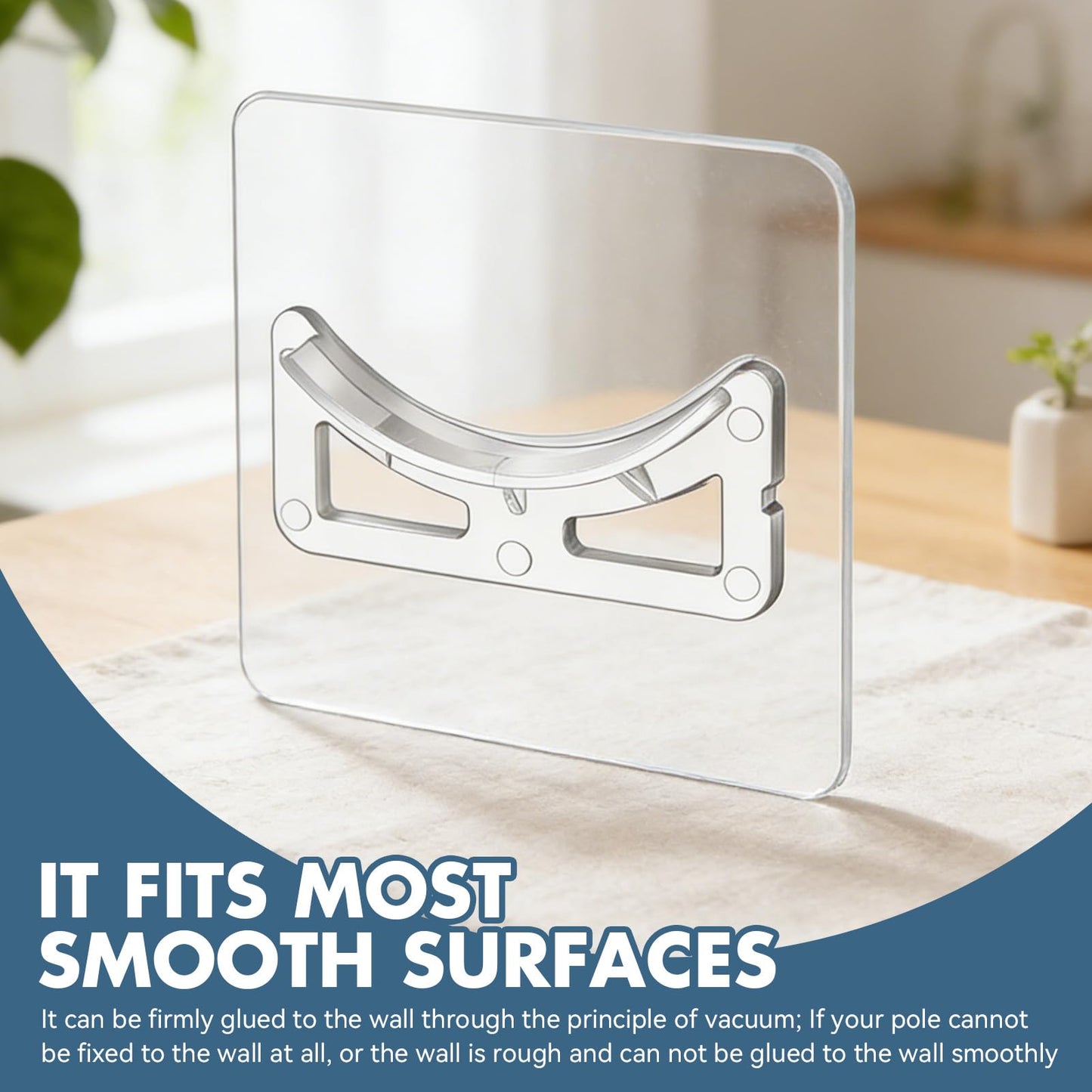 12PCS Adhesive Shower Curtain Rod Holder for Bathroom Walls, Self Adhesive Rod Holder for Shower Poles Extendable No Drill