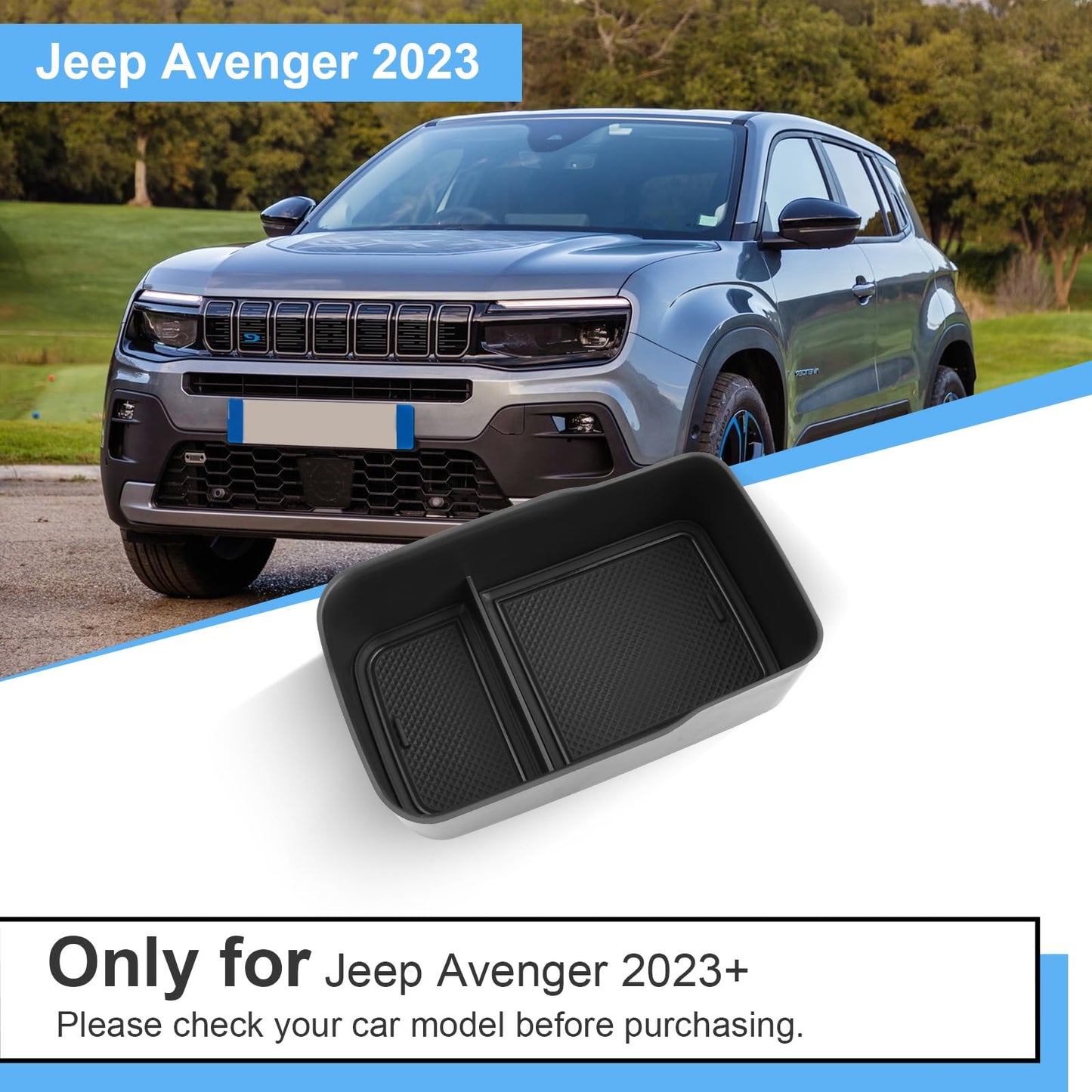 Coleya Centre Console Storage Box Compatible with Jeep Avenger 2023 2024, Jeep Avenger Accessories Armrest Organiser, Black