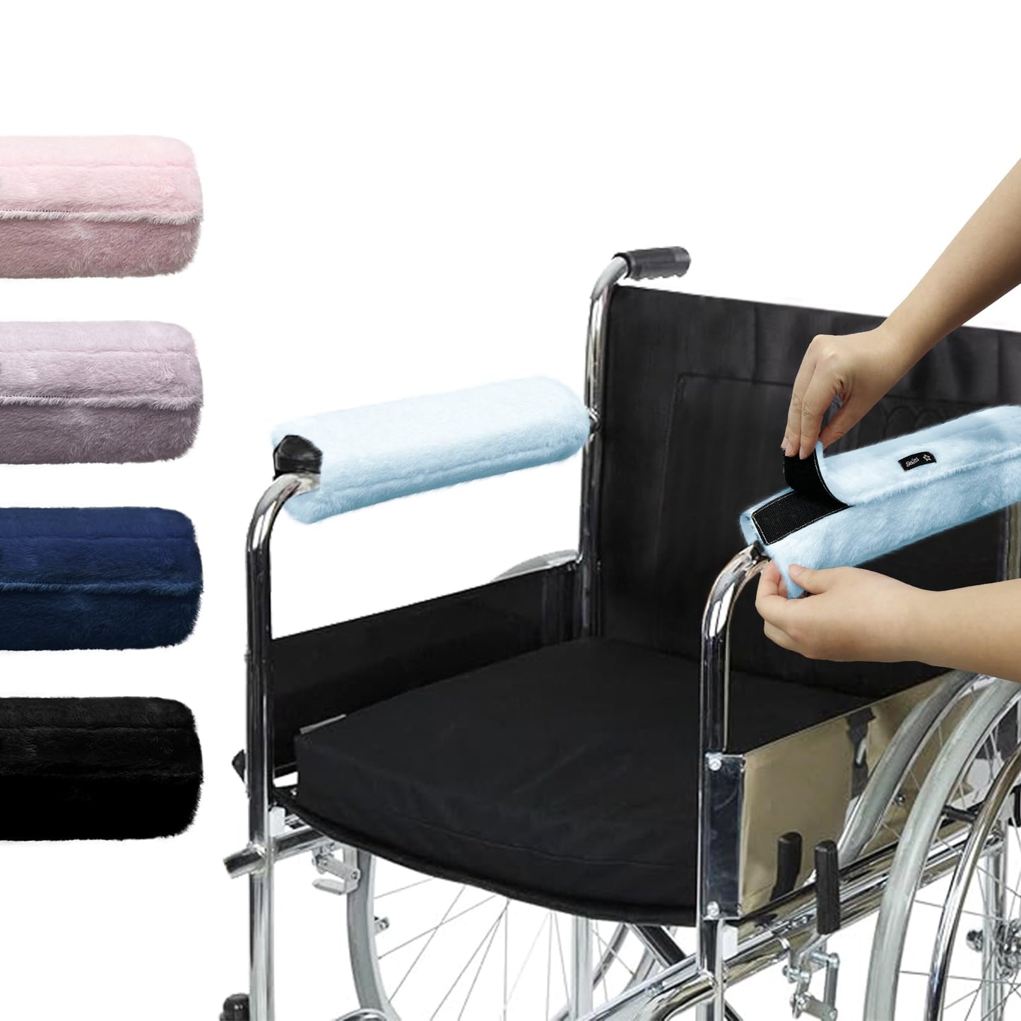 SPRING SEAON Wheelchair Armrest Pads Covers Fuzzy Desk Chair Arm Pads Soft