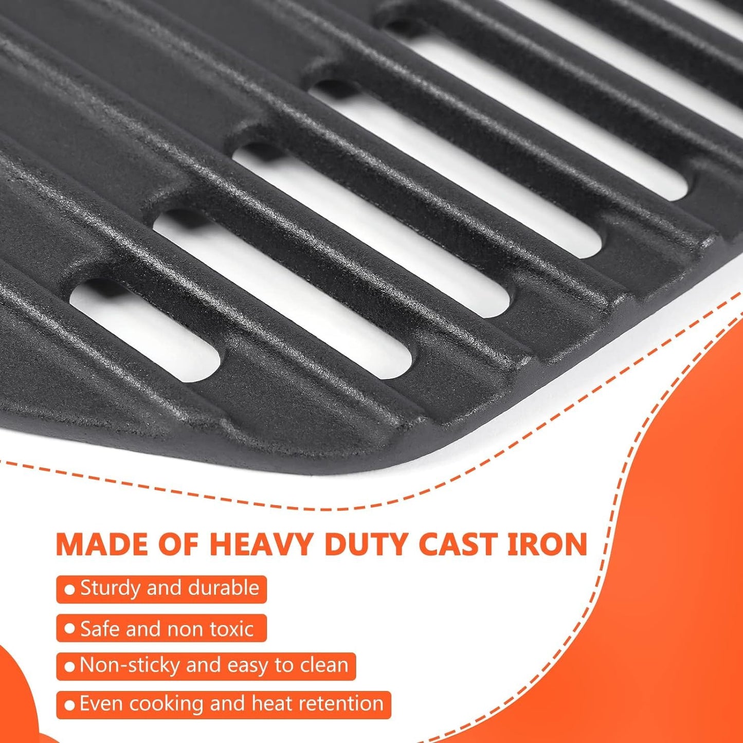 Denmay 7645 27.3 x 38.9CM Cast Iron Cooking Grates for Weber Q200,Q220, Q2000,Q2200 Gas Grill, Grill Grates Replacement Parts for Weber 7645.