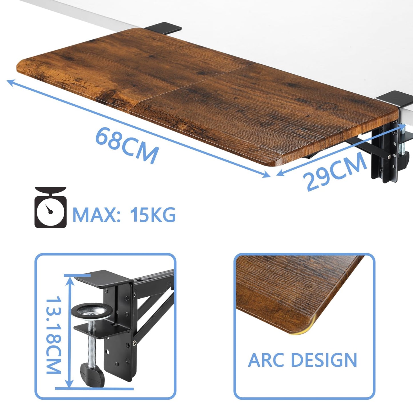 ETHU Foldable Desk Extender Tray 68x29cm