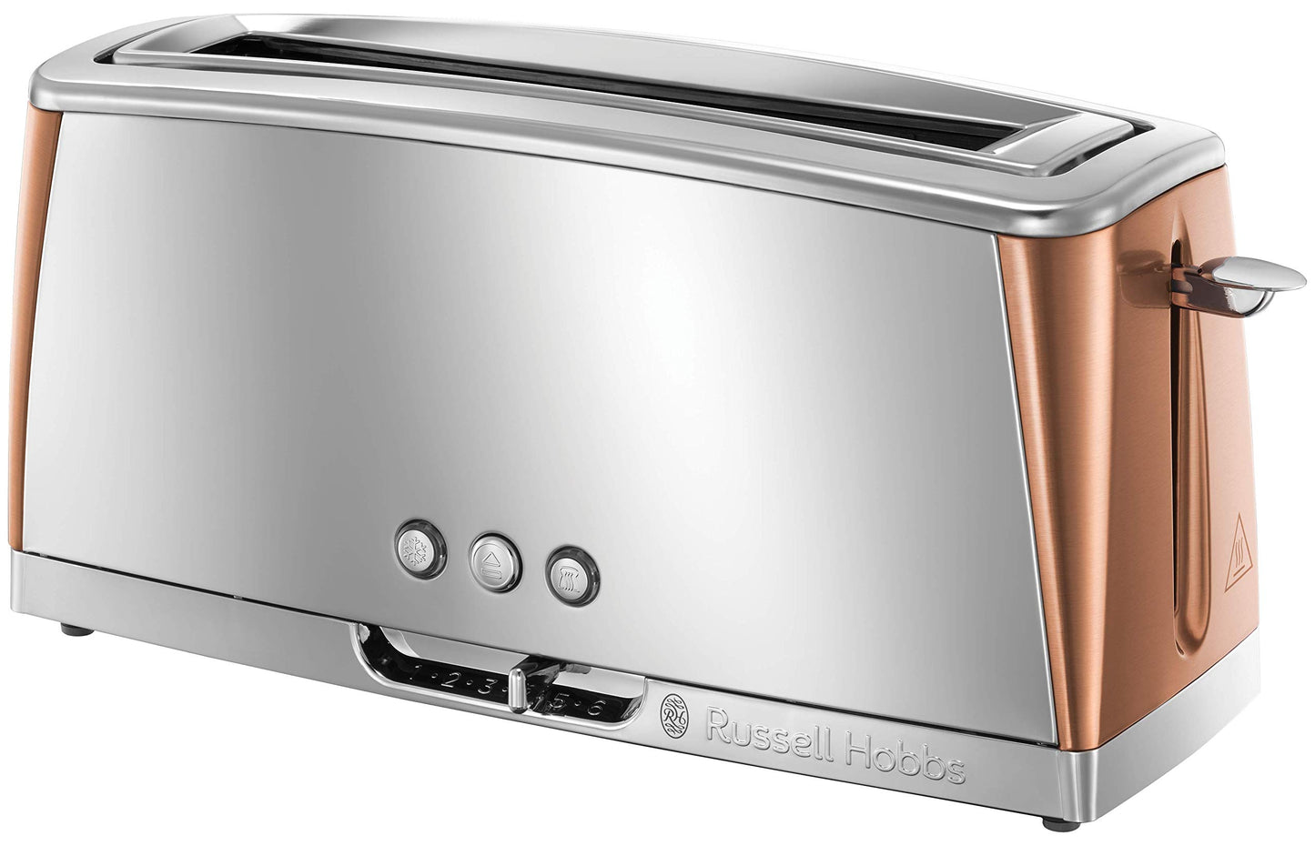 Russell Hobbs Long Slot 2 Slice Luna Toaster with faster toasting Technology (6 Browning levels, Defrost/Reheat/Cancel function, Lift & Look feature,)