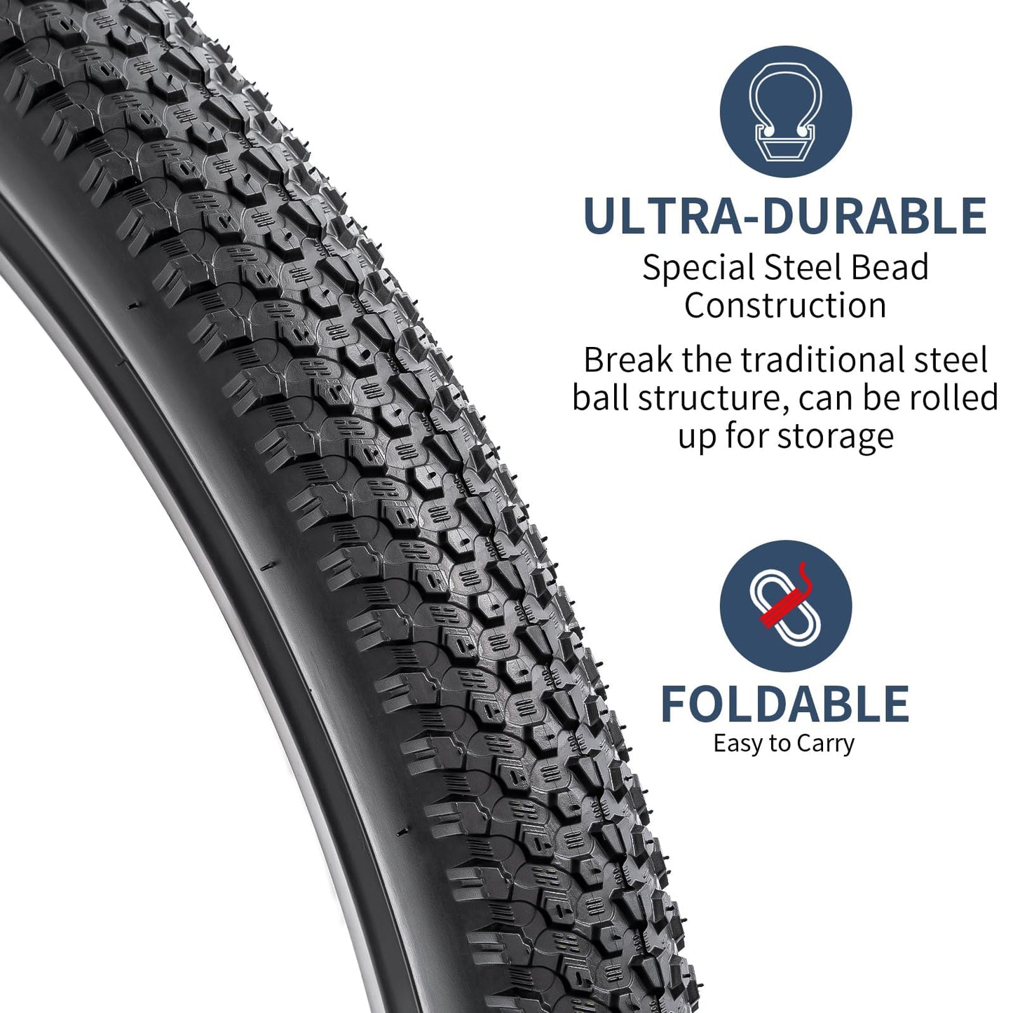 YunSCM 2-Pack 26" Mountain Bike Tyres 26x1.95 ETRTO 50-559 and 26 inch Bike Tubes AV33mm Valve, Compatible with 26x 1.85 26 x 1.95 26 x 2.0 MTB Bike