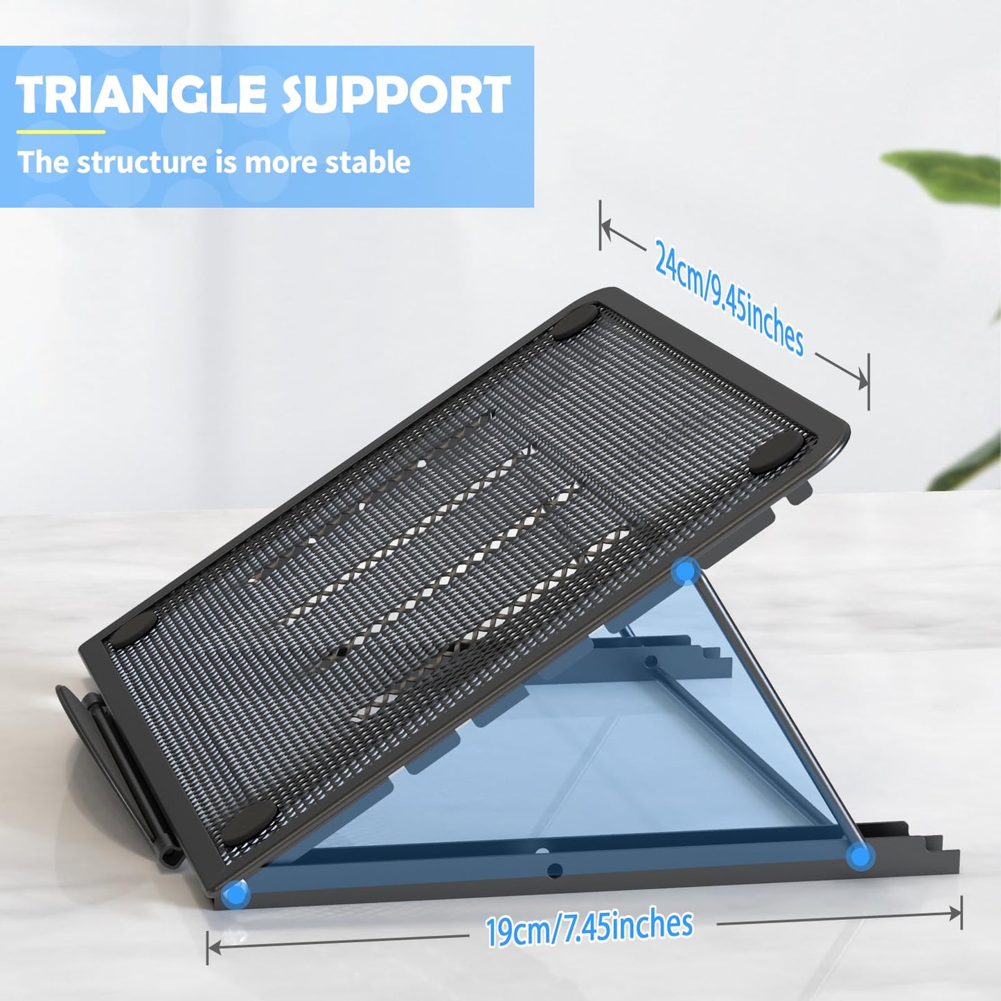 Jumkeet Laptop Stand,Foldable Portable Ventilated Desktop Laptop Holder,Universal Lightweight&Adjustable Ergonomic Tray Mount Compatible with
