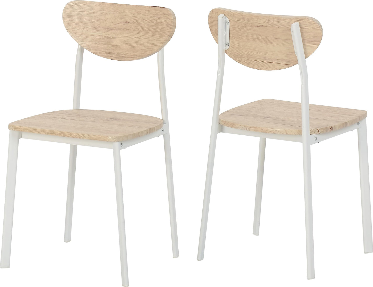 Seconique Riley Large Dining Set with 4 Dining Chairs,White/Light Oak