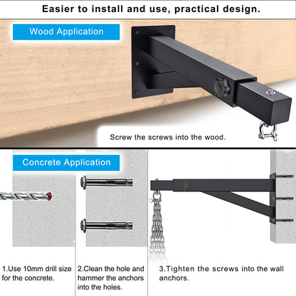SELEWARE Heavy Bag Wall Mount Heavy Duty Heavy Bag Hanger Punching Bag Bracket for Boxing, Muay Thai and MMA Training