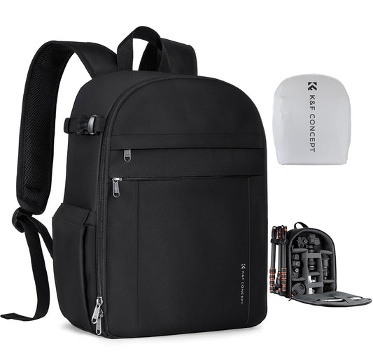 K&F CONCEPT Camera Backpacks for Photographers Travel Bag for Tripod Camera Lence Accessory with Laptop Compartment and Rain Cover