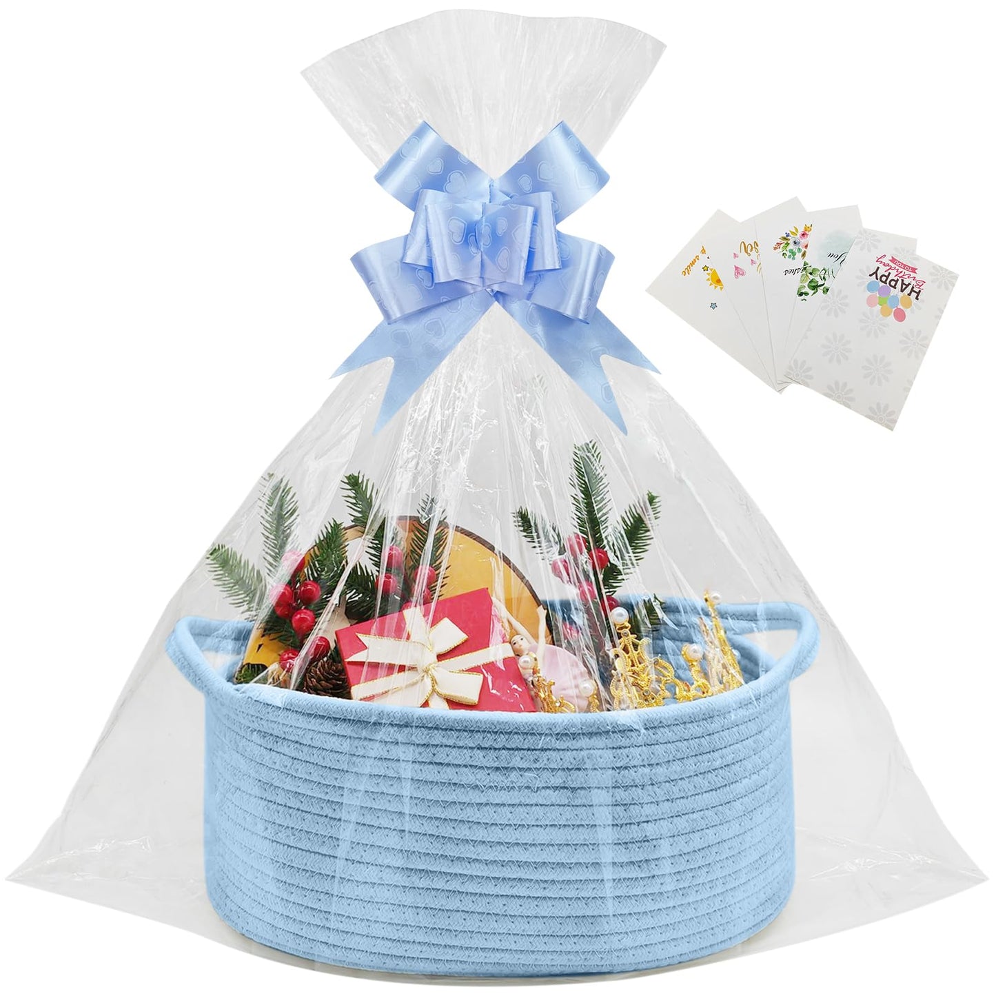 1 Set Empty Hamper Basket Cotton Rope Basket (14.96 x 9.06 x 5.51 in)