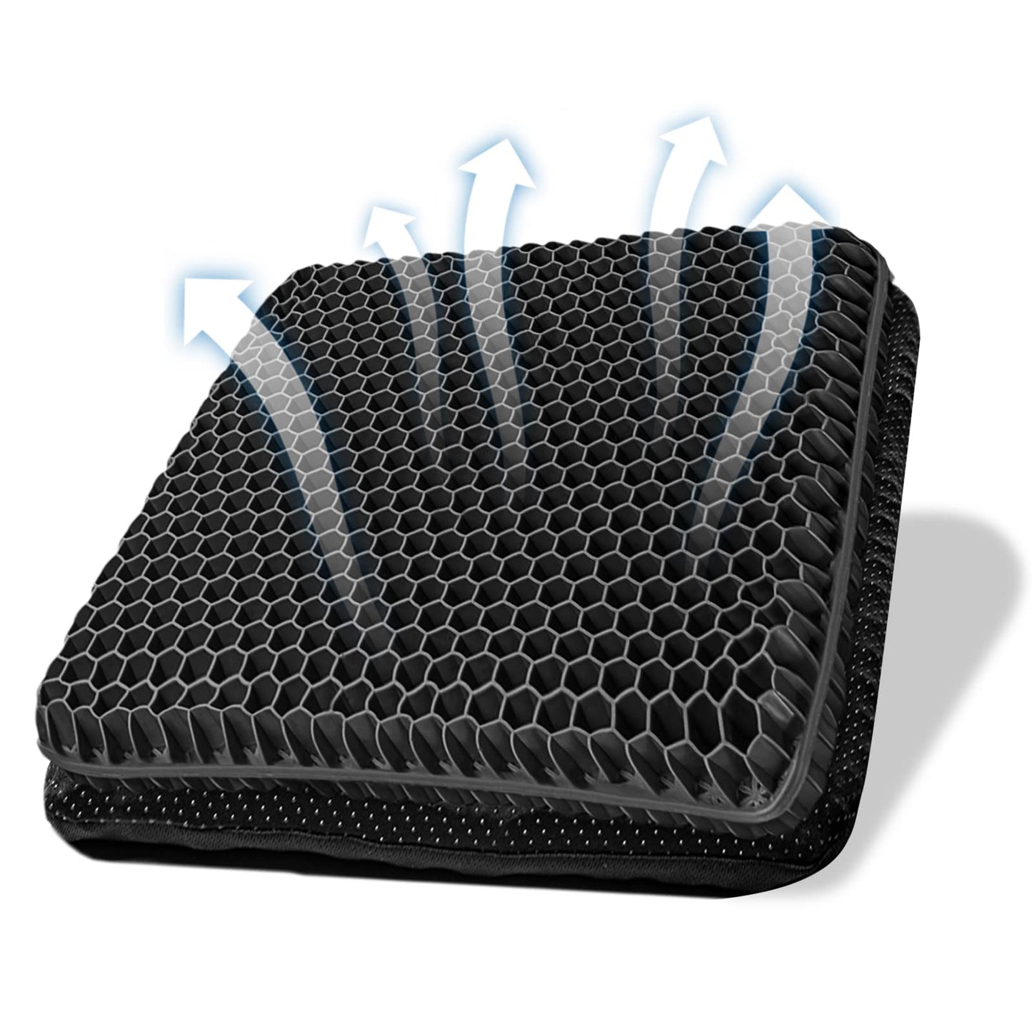 Gel Seat Cushion, Double Thick Breathable Seat Cushion Cool Gel Cushion Honeycomb Design,Breathable Lumbar Cushion With Non-Slip,Pressure Pain relief