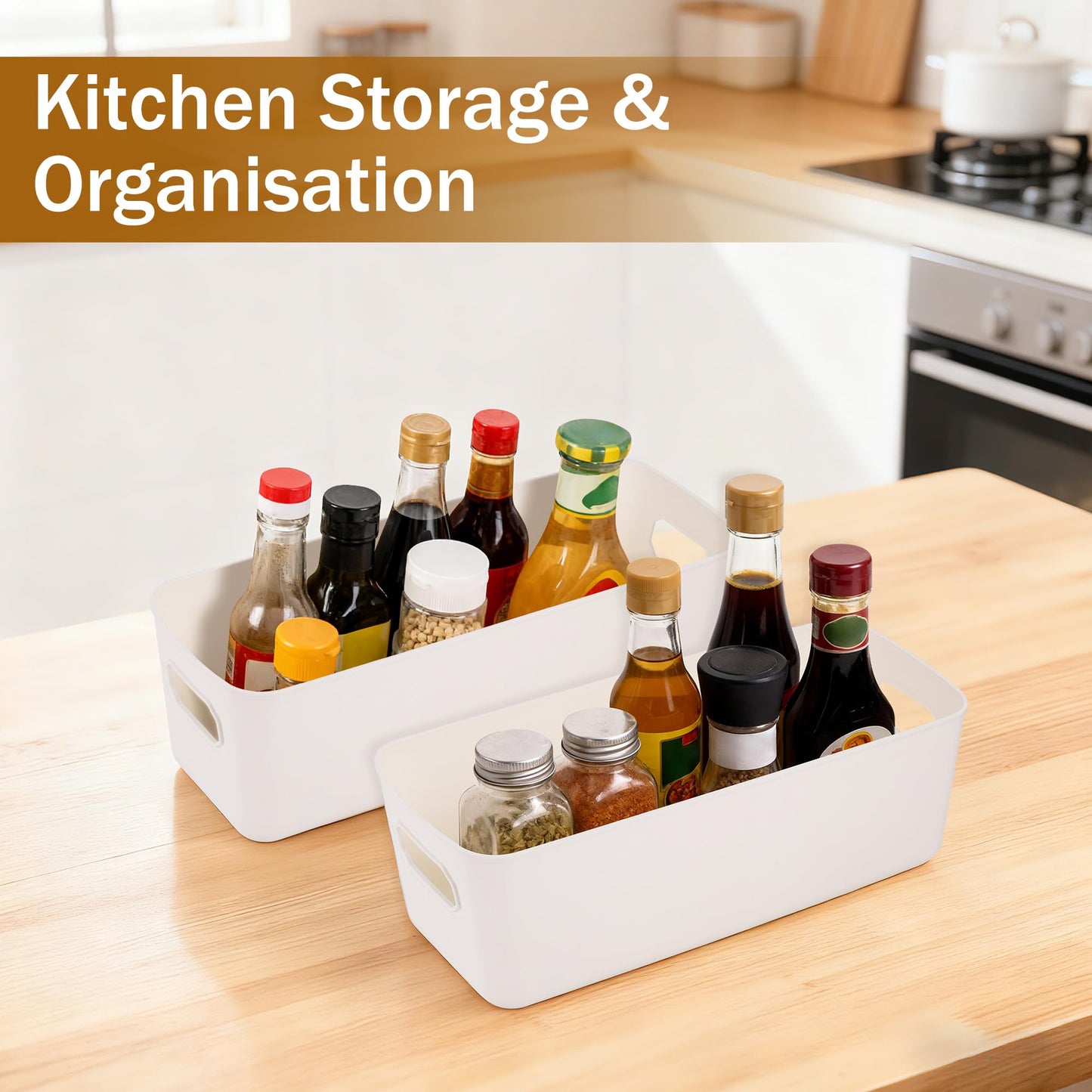 Starvortex 10 Pcs Plastic Storage Boxes, 10.2 x 3.5 x 3.3in Storage Baskets