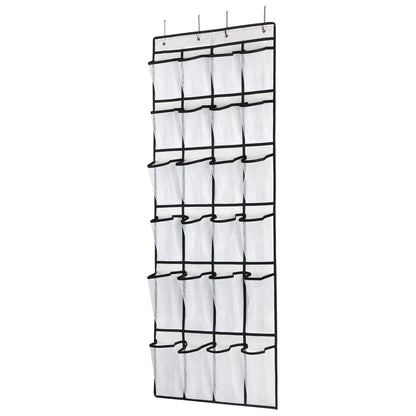 SAVERHO Over The Door Shoe Organizer, Hanging Shoe Organizer with 24 Mesh Large Pockets Door Shoe Rack Organizer for Men Women Kids Hanging Shoe
