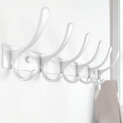 SKOLOO Coat Rack Wall Mounted - 6 Hooks, Pack of 2, Heavy Duty, Stainless Steel, Metal Wall Coat Hanger, Sturdy Wall Hooks for Hanging Coat, Jacket