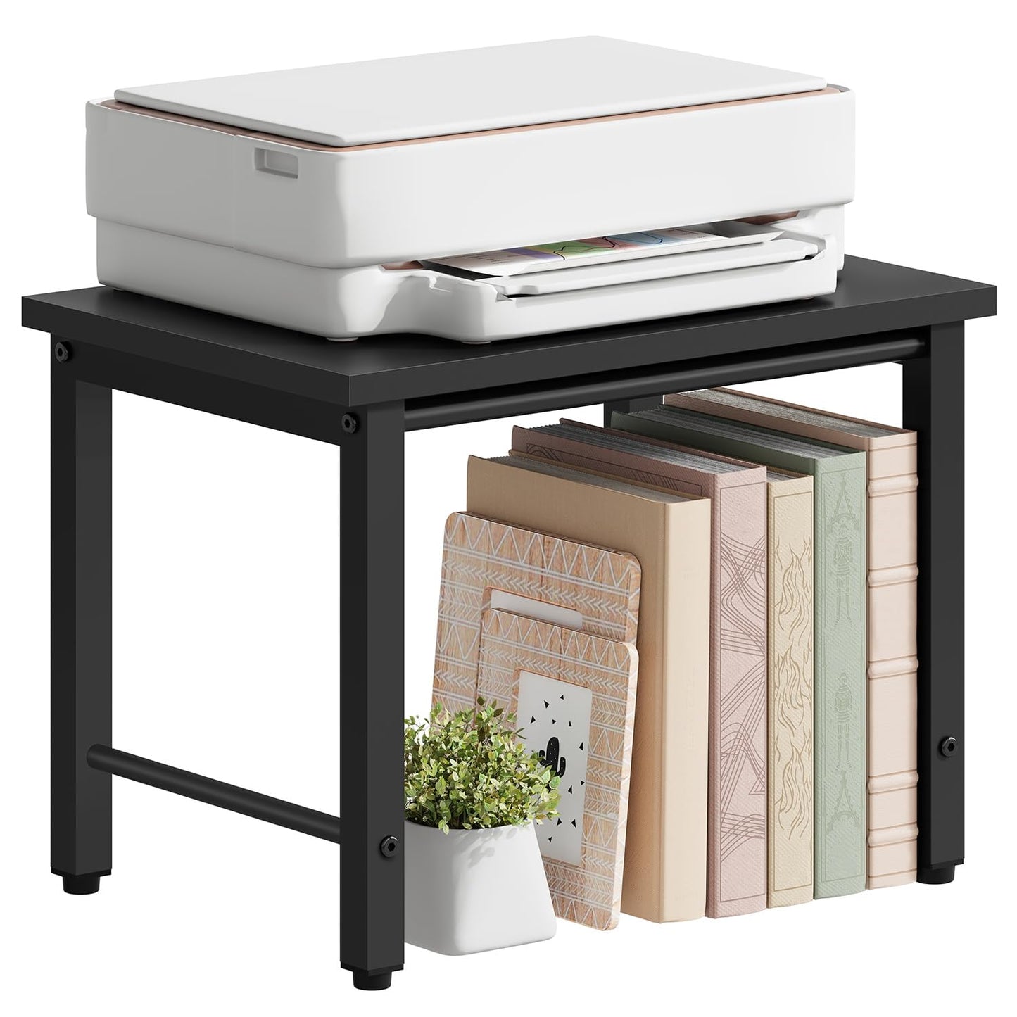 Gewudraw Desktop Printer Stand, Desk Shelf for Home Office, 39 x 28 x 30 CM
