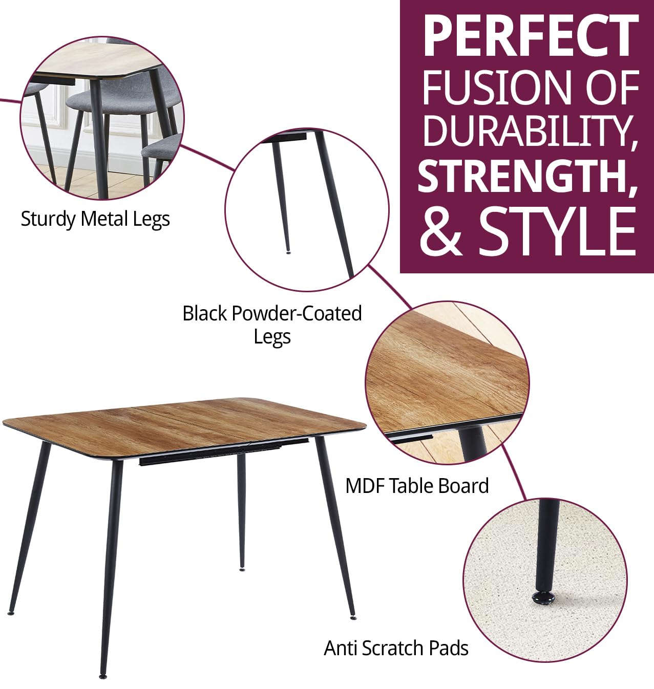 Hallowood Furniture Cullompton Large Extendable Dining Table, 120-180cm Top