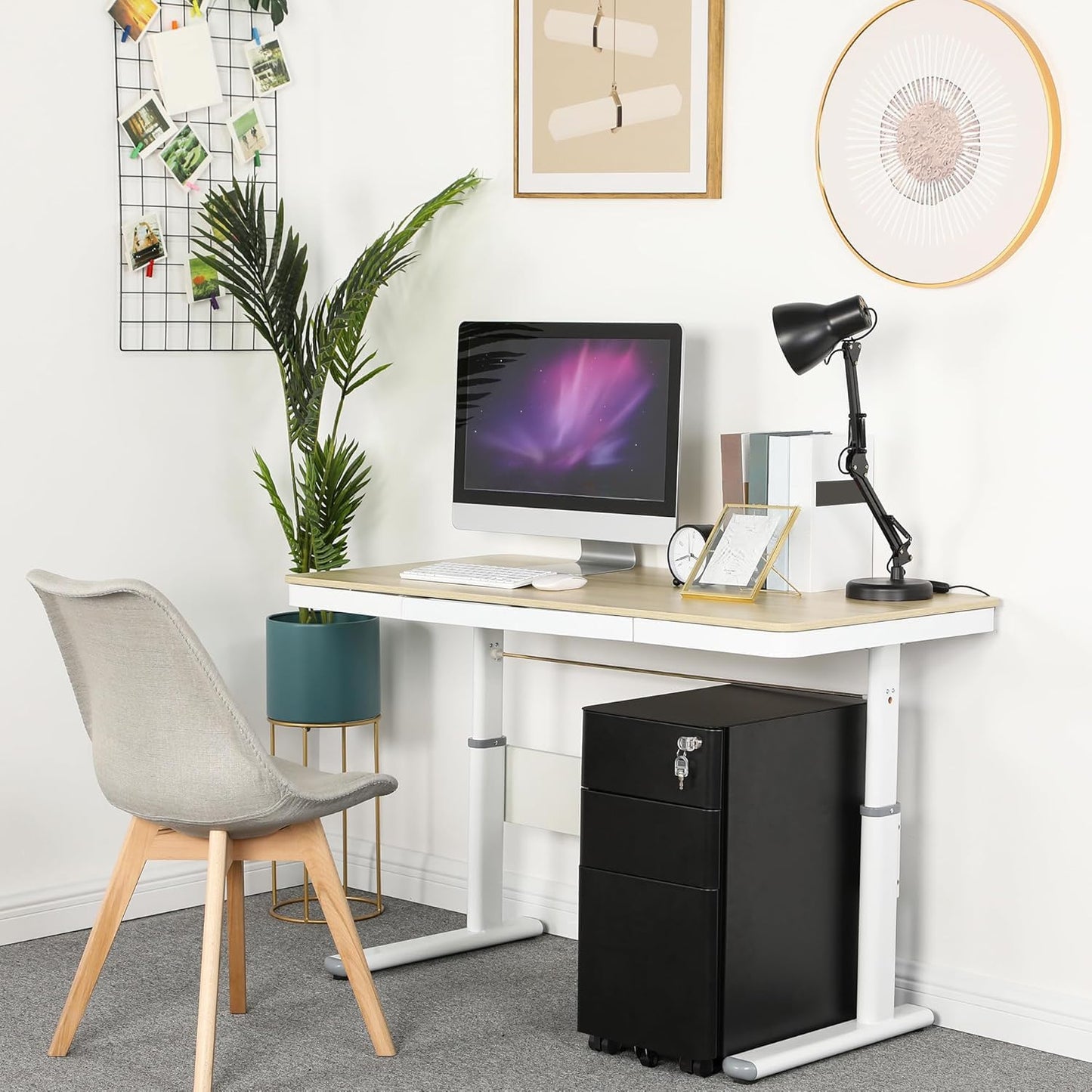 YITAHOME 3-Drawer Metal Filing Cabinet Office Drawers with Keys, Compact Slim Portable File Cabinet